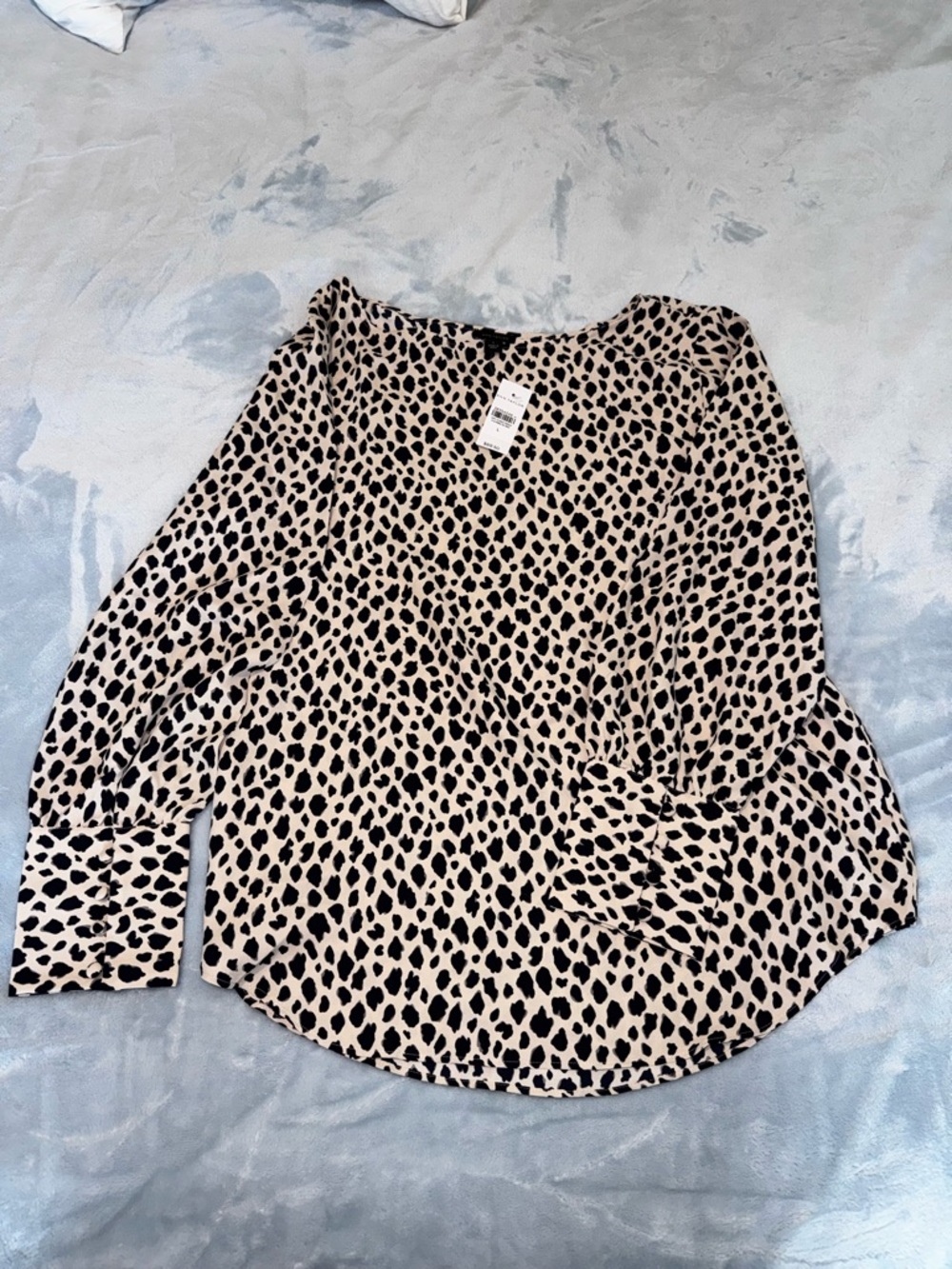 Ann Taylor Beige and Black Leopard-Print Skirt